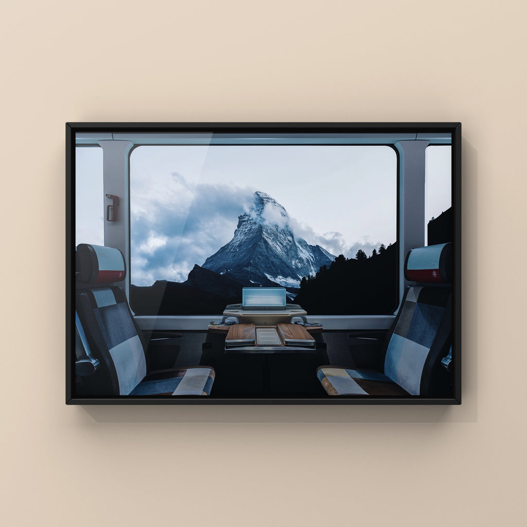 The little Matterhorn through the window's train